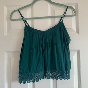 Garage Emerald Green Flowy top with Open back